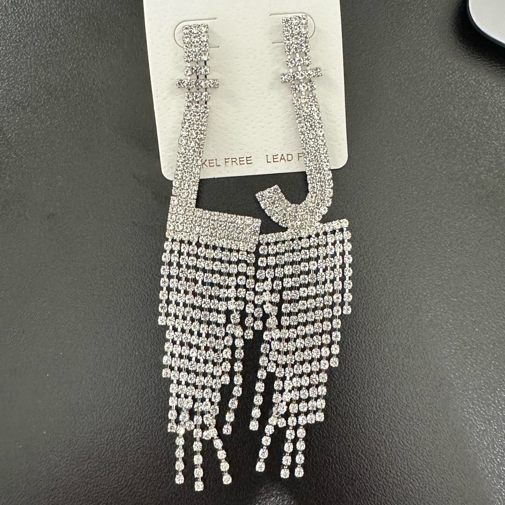 Retrofete Letter Dangy Earrings dupe in Silver